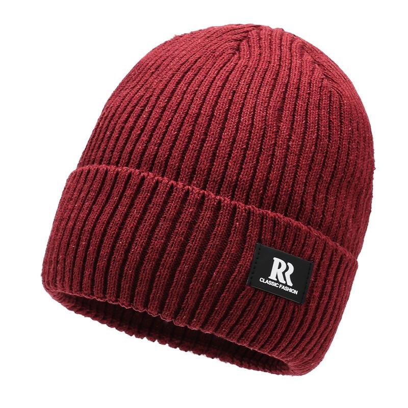 

Thickened Knitted Hat Winter Outdoor Windproof Coldproof Fleece Lined Woolen Cap Fashionable All-match Overhead Style