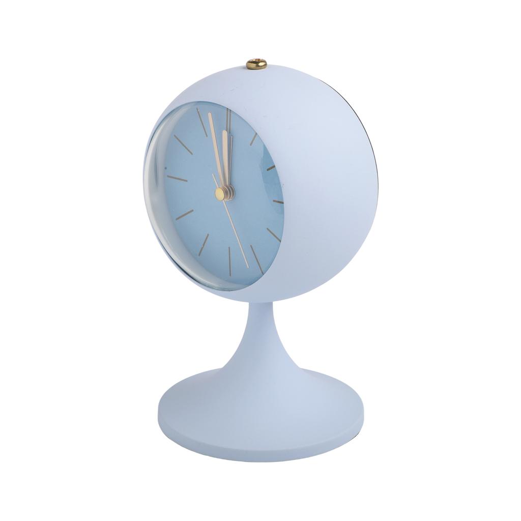 Elegant Design Alarm Clock Silent Clock Trumpet Clock Luminous Clock Curved Glass Front Electroplated Metal Pointer