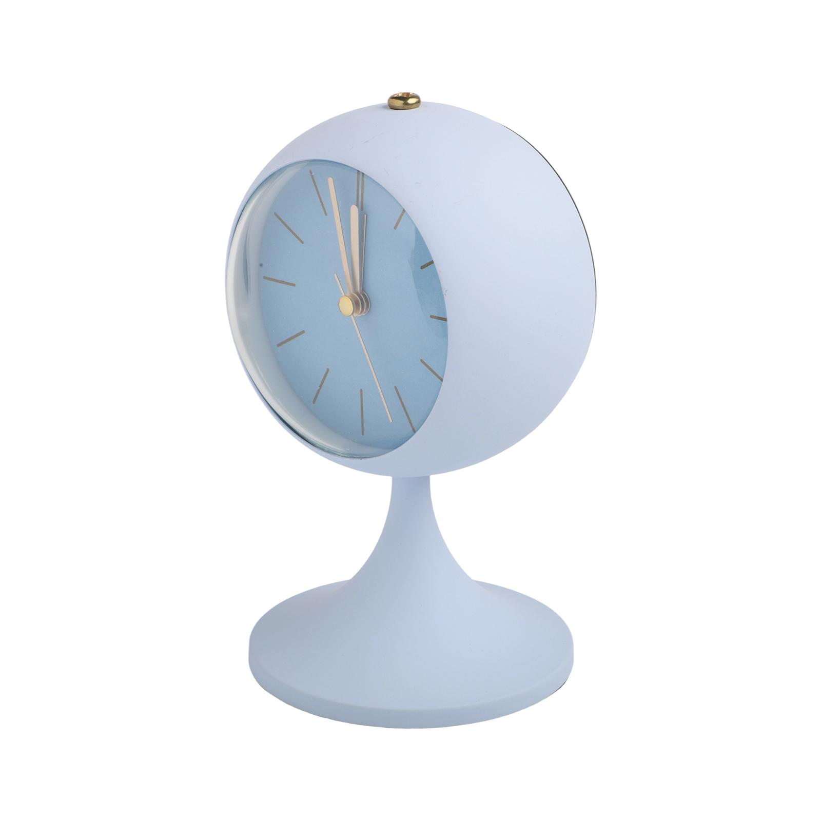 Elegant Design Alarm Clock Silent Clock Trumpet Clock Luminous Clock Curved Glass Front Electroplated Metal Pointer