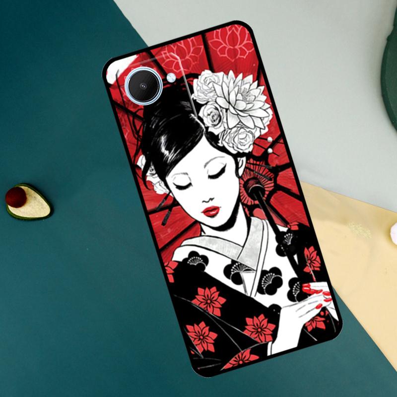 Japanese Art Kimono Tattoo For Realme 15 14 10 11 12 13 Pro Plus C65 C67 C71 C63 C61 C55 C51 C53 C75 GT6 GT7 Pro Case