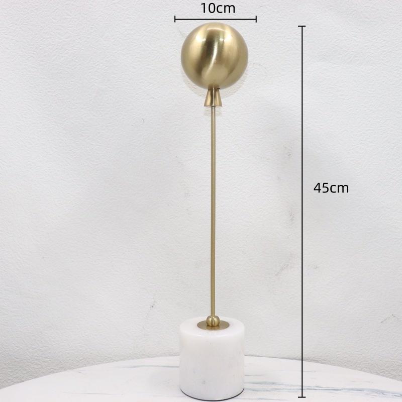 Metal Handicraft Golden Balloon Geometric Abstract Golden Ball Sculpture Metal Decorative Figurines Home Decoration Accessories