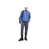 Anta Lifestyle Series Solid Color Printed Letter Round Neck Fleece Long Sleeve Sweatshirt Unisex Sweatshirt Blue 952238752-1