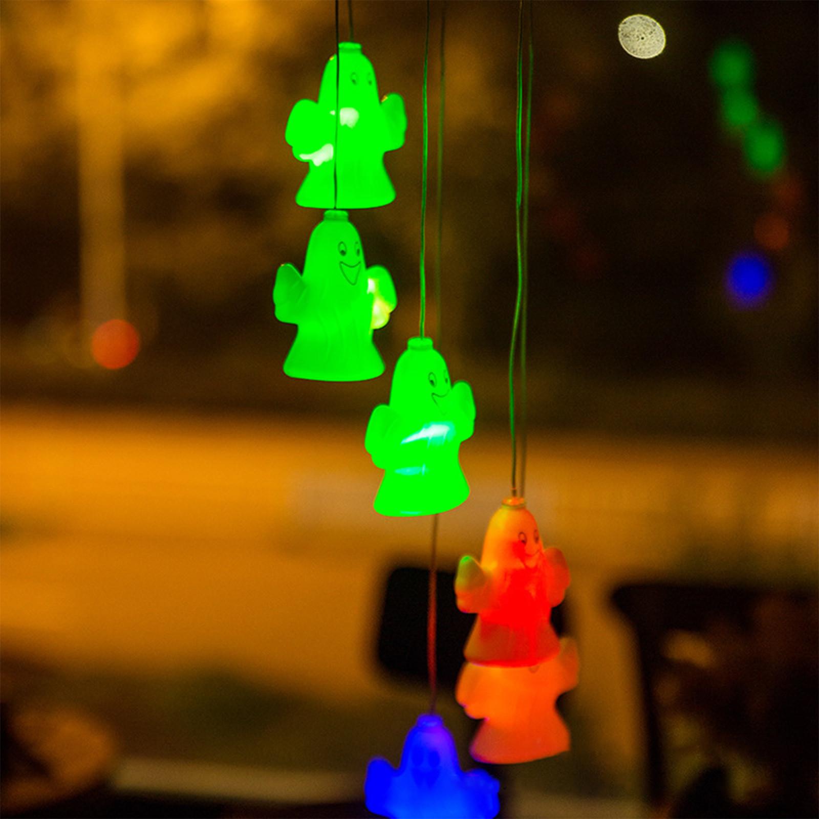 

Хэллоуинские колокольчики, светильники, наружный декор дома, наружный декор, подвесные светильники на солнечных батареях, уличные колокольчики, подвесные садовые светильники, солнечный ветряной колокольчик One Size