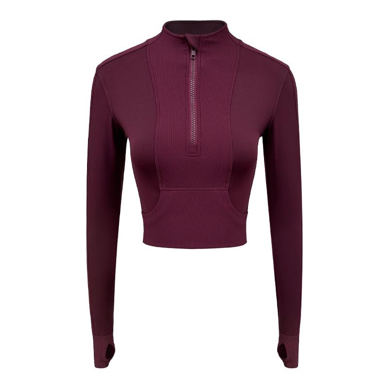

Женская приталенная куртка-кроп с длинным рукавом для йоги и фитнеса XL