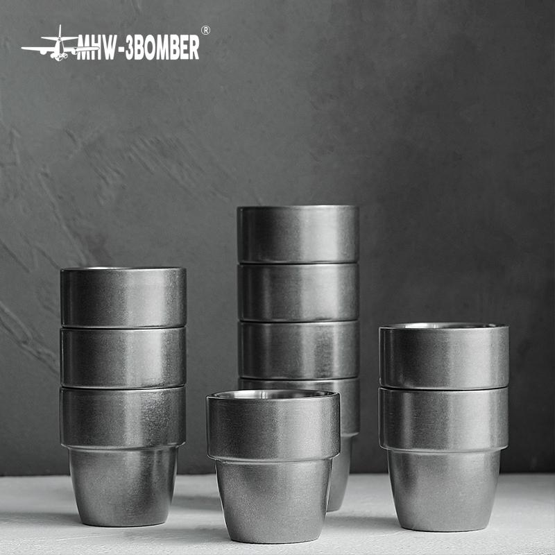 MHW-3BOMBER 300ML Coffee Cup Stainless Steel Double Wall Espresso Mugs Drinking Cups for Tea Milk Beer Home Barista Accessories