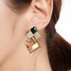 Collarbone Chain Accessories Gifts Fashion Creative Decoration Korean Minimalist Square Diamond Inlaid Necklace Earrings Set