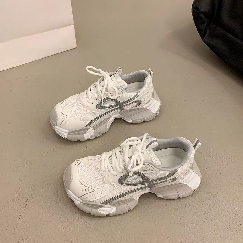 

Thick-soled Mesh Surface Breathable Dad-style Women s Casual Sports Shoes for Running 40 срібний/білий