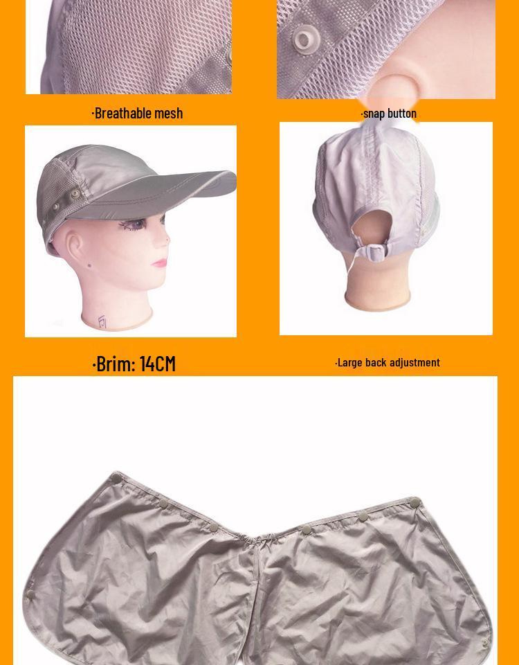 Men's Summer Sun Hat with UV Protection & Face Cover for Outdoor Activities