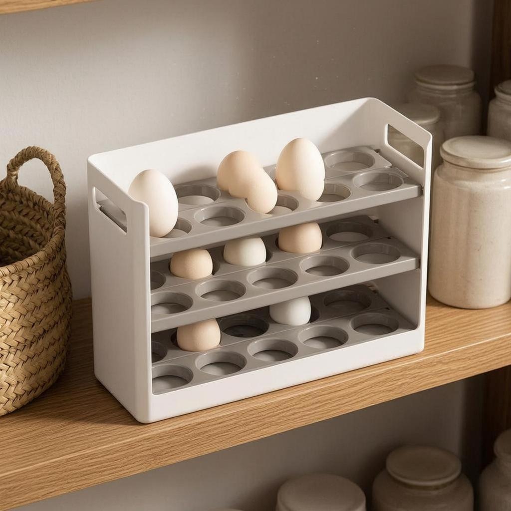 Door Egg Tray OpenTop Refrigerator Storage Box Holder Rack