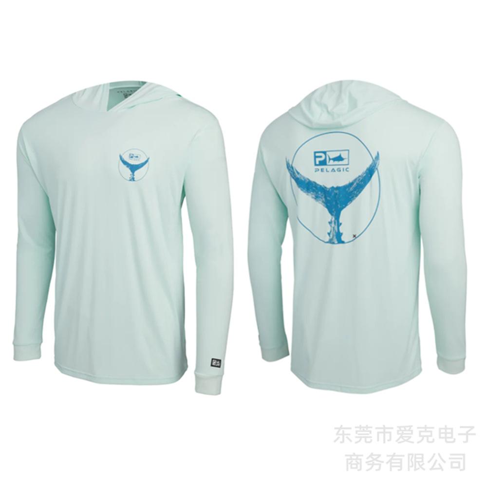 Pelagic Hooded Fishing Suit Men's Summer Sunscreen Quick-Drying Fishing Shirt Outdoor Sportswear Breathable Top