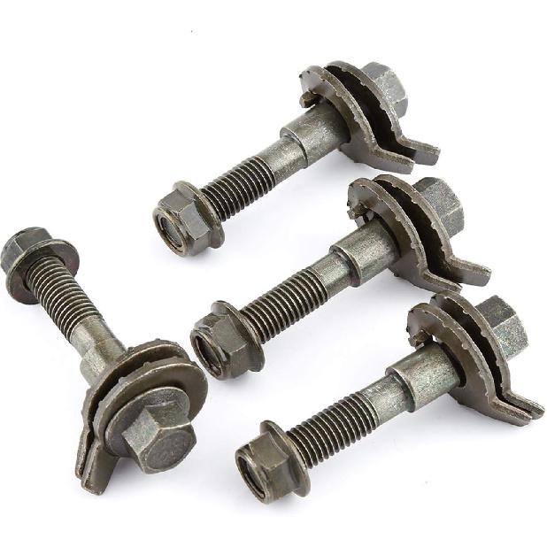 Camber Bolts Adjustment,4Pcs 14Mm Vehicles Steel Four Wheel Alignment Adjustable Camber Kit Cam Bolt Rear Camber Kit 81260 Camber Kit