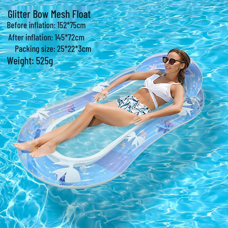 Inflatable Summer PVC Floating Bed with Sunshade and Backrest