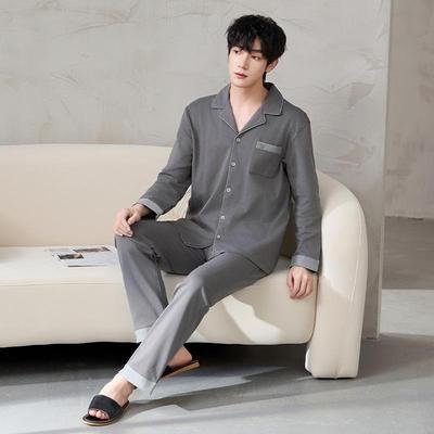 Men's Class A Antibacterial Pure Cotton Pajamas - 2025 New Spring/Autumn Long-Sleeve Cardigan, Casual Home Wear