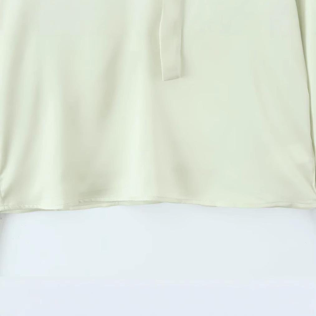 2025 Spring Women's European & American Style Lace Satin Pullover