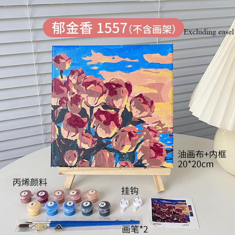 DIY Digital Landscape Oil Painting Coloring Hand Filled Painting Paint By Number Children's Coloring Decorative Landscape