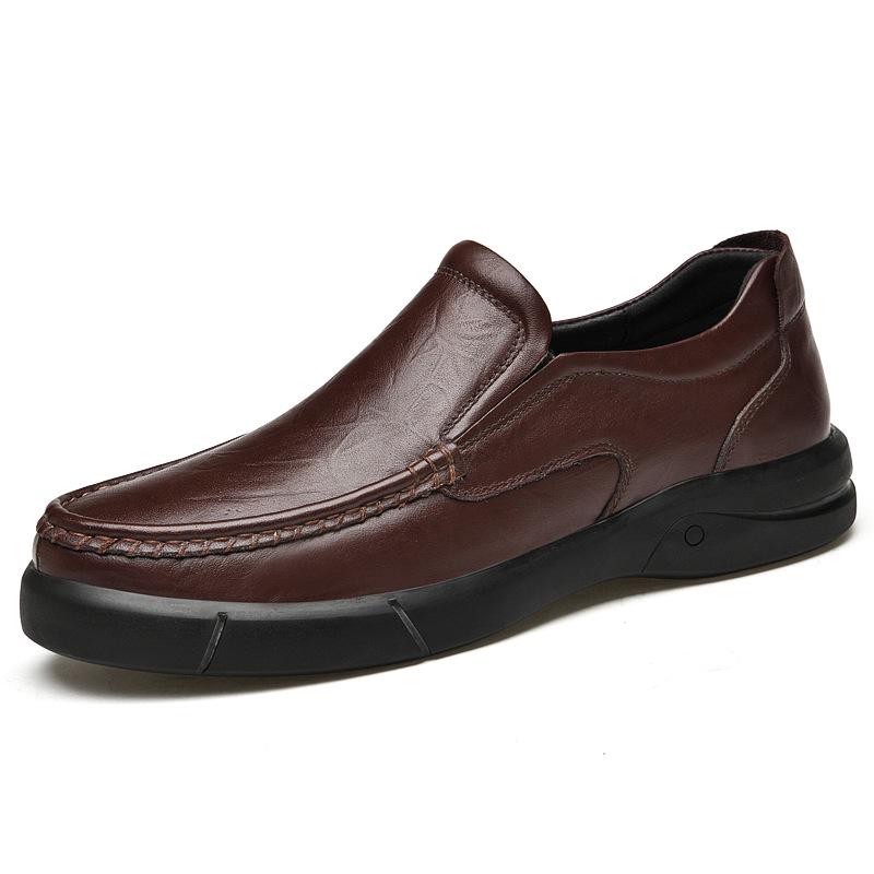 Men s Low-Top Slip-on Leather Loafers: Business Formal & Casual Dad Shoes 46