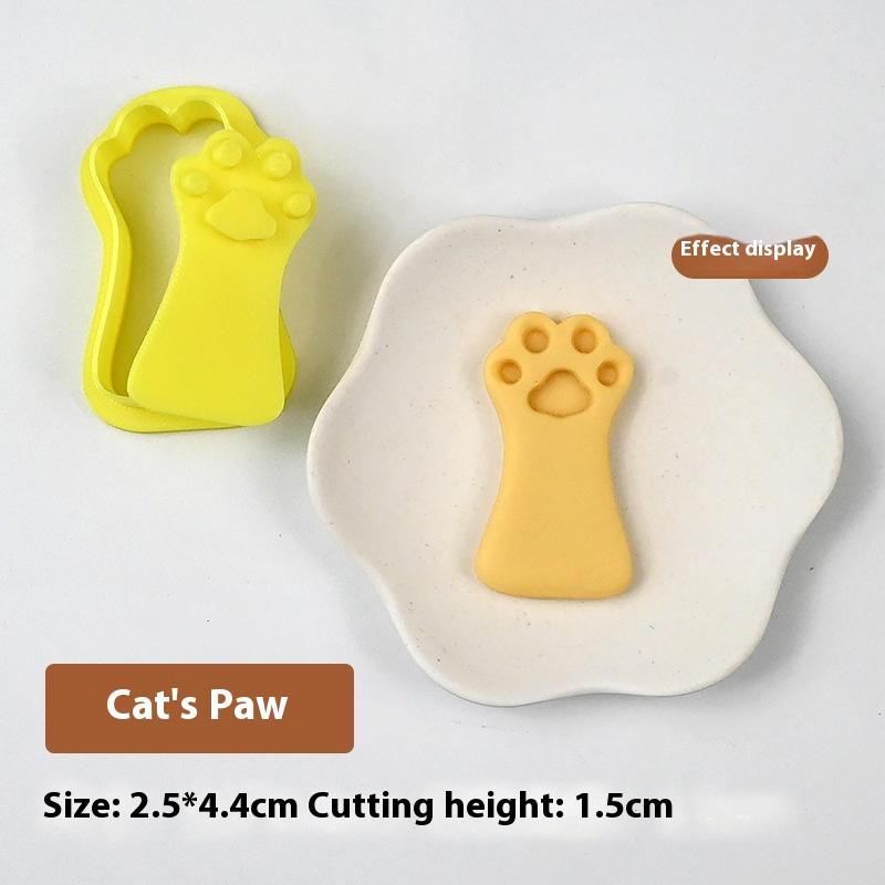 Cartoon Cat Fish Shape Cookie Stamps Cat Paw Biscuit Embossers Molds Fondant Cake Decoration Tools Outdoor Tableware