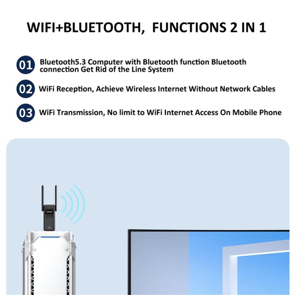 COMFAST CF-943F 900Mbps WiFi6 Bluetooth-compatible Network Card 2.4G/5G Dual Band USB Wireless Adapter