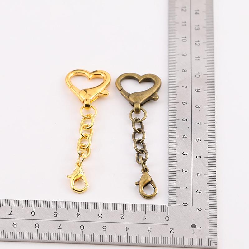 10Pcs Unique Alloy Heart Keyring Pendant Heart Shaped Clasp For Diy Projects