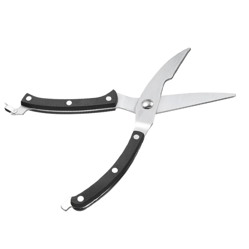 Silver Black Kitchen Scissors Non-Slip Handle Food Shears Poultry Shears  Kitchen Cooking BBQ
