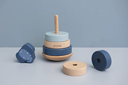 Trixie Mrs. Elephant Stacking Toy, Wooden Toy for Newborns and Children