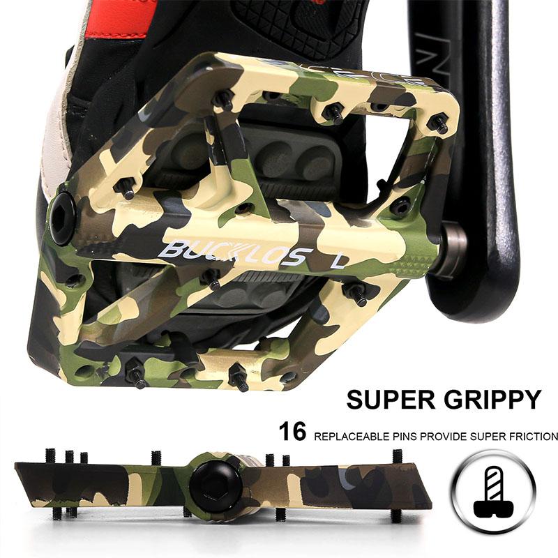 BUCKLOS Bicycle Pedal Ultralight Nylon Bike Flat Pedal Widen Flatform Road Mountain Bike Pedals Non-slip MTB Pedals