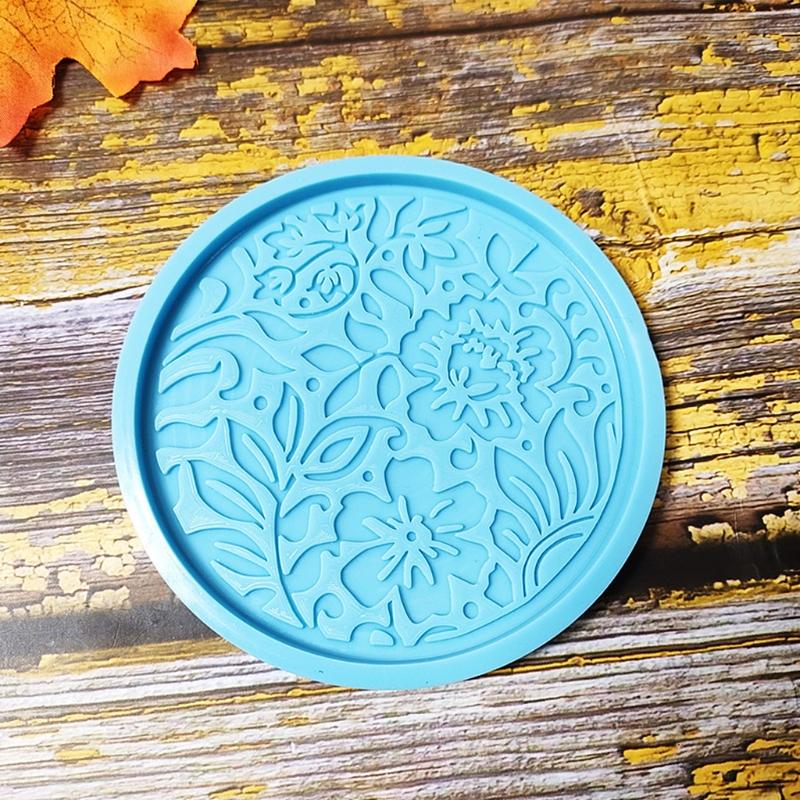 Multifunctional Coaster Silicone Mold Vintage Flower Mats Silicone Mold Ornament Gift for DIY Epoxy Making Cups Crafts
