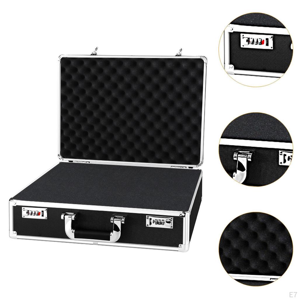 Aluminum Frame Carrying Case with Combination Lock for Personal Items Foam Insert Tool Box