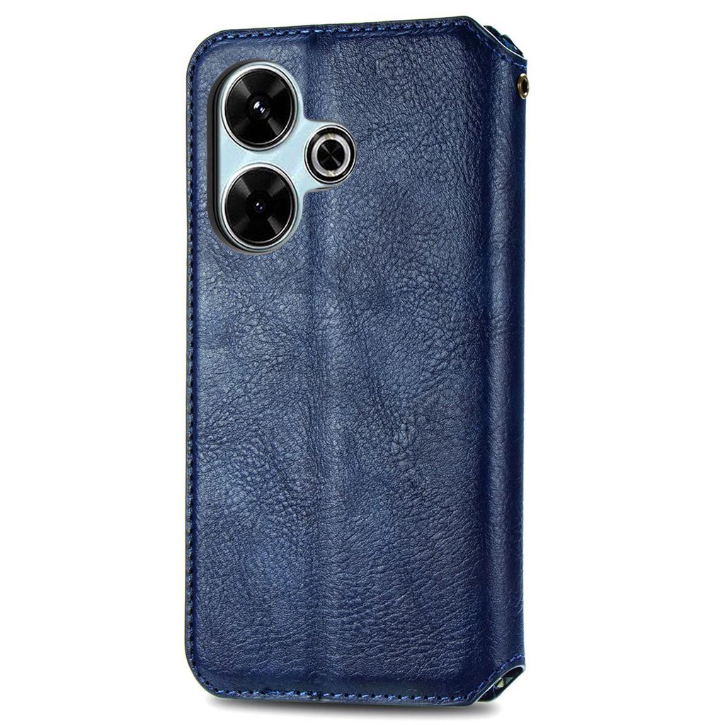 For Xiaomi Redmi 13 5G/13 4G PU Leather Case Rhombus Imprint Wallet Stand Phone Cover