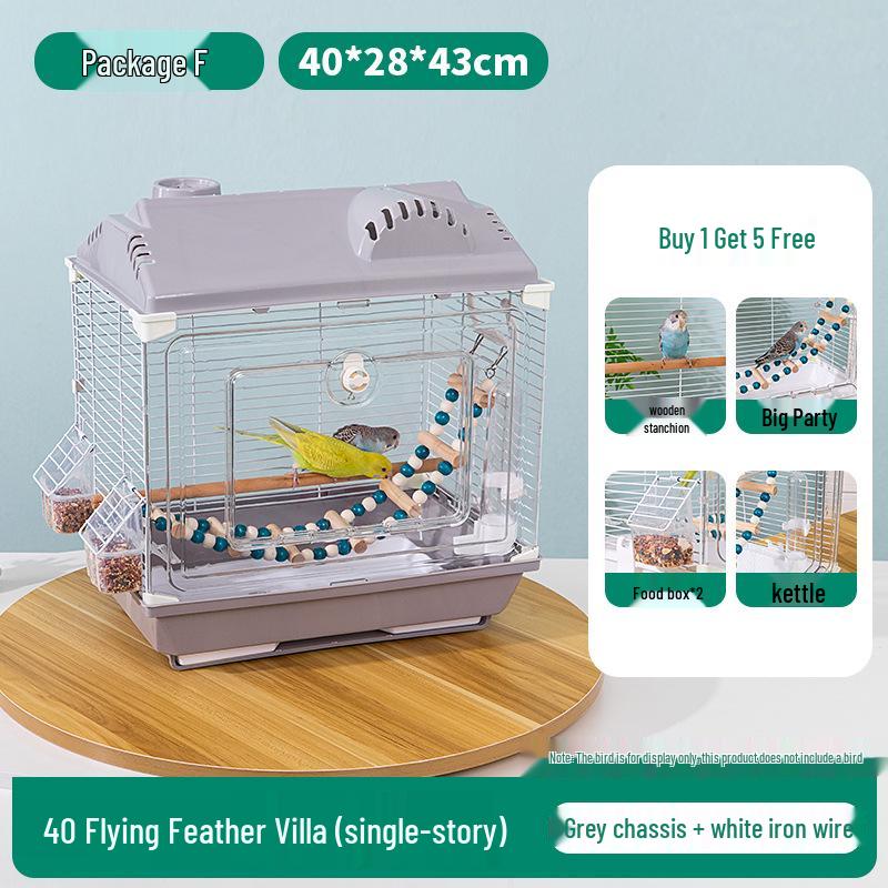 Large Ornamental Birdcage for Budgerigars, Cockatiels, & Finches with Acrylic Panels