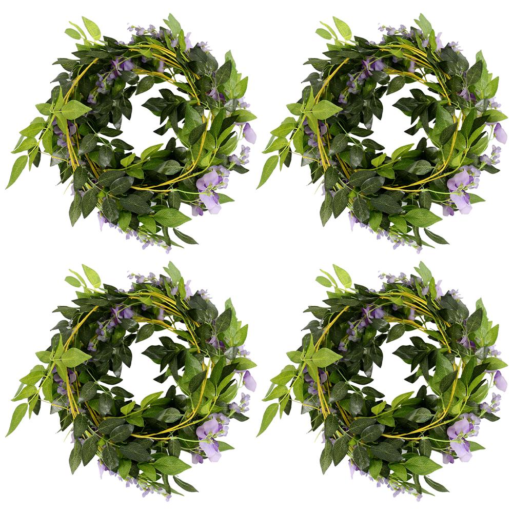 2/4Pcs Wisteria Vine 7ft Faux Flowers Silk Wisteria Garland Artificial Wisteria Vine Rattan Silk Hanging Flower for Home Garden