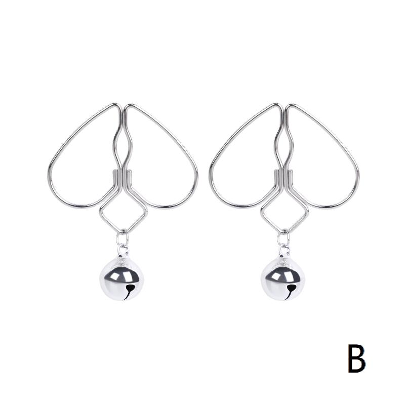1Pairs Heart Nipple Clamps With Tassel Sex Adjustable Body Clips Non-Piercing Jewelry For Women And Couples