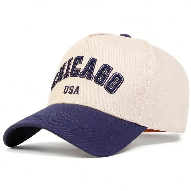 

Unisex CHICAGO Letter Embroidery Baseball Caps Spring and Autumn Outdoor Adjustable Casual Hats Sunscreen Hat Sports Cap бежевый