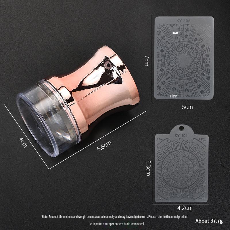 Large Silicone Nail Art Stamp with Lid - Single/Double Head French Design DIY Stamping Tools