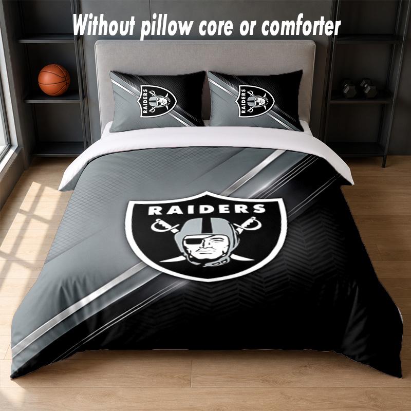 Set Biancheria da Letto Design Las Vegas Raiders 1 Copripiumino + 2 Federe Morbido Traspirante Biancheria da Letto per la Casa