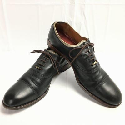 Johnston & Murphy Velikost 13M (30.531.0cm) Cap Toe Straight Tip Business Shoes Black Men's(POUŽITÝ)