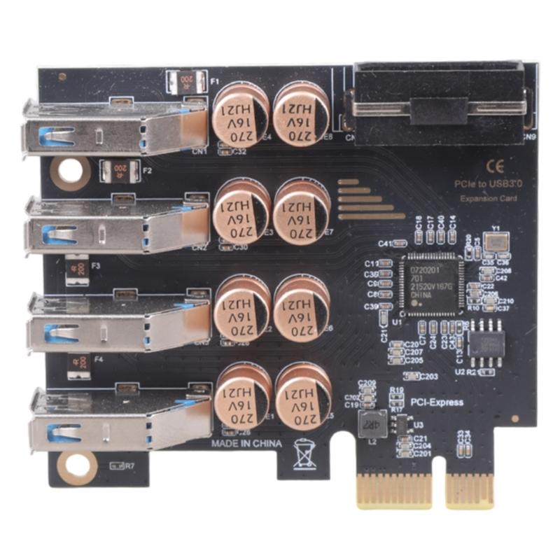 Practical PCIe to 4 Port USB 4Pin Card Adapter Card Desktop USB PCIE USB 3.2 Expansion Card for Desktop Motherboard