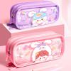 Pencil Box 3 Layers Large Capacity Canvas Student Portable Stationery Bag with Pen Slots Daily Use