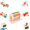 1-3 Years Old Kindergarten Early Education Coin Box Textile Drum Teaching Aids, Children's Wooden Educational Toys