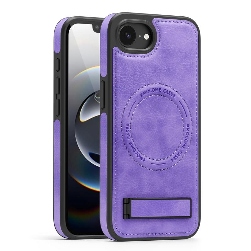 

For iPhone 16e Case Crystal-Shield Magnetic PU Leather Stand Wireless Charging Cover For iPhone 16E
