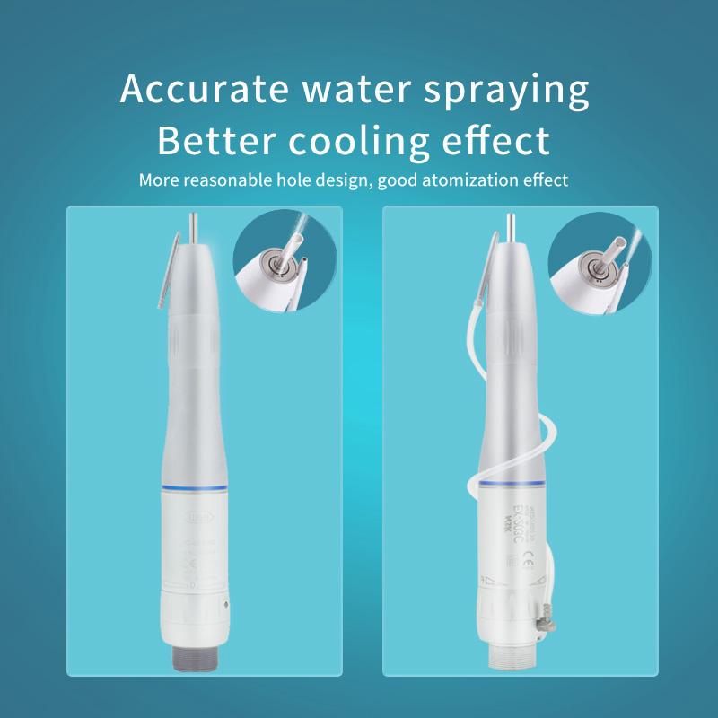 Niceden Dental Blue Ring LED E-type External Water Spray Straight Handpiece Dentistry Tools Low Speed Handpiece
