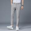 Men's Korean Style Slim Ice Silk Nine-Point Trousers - Soft, Trendy, Slightly Elastic, All-Match Casual Trousers