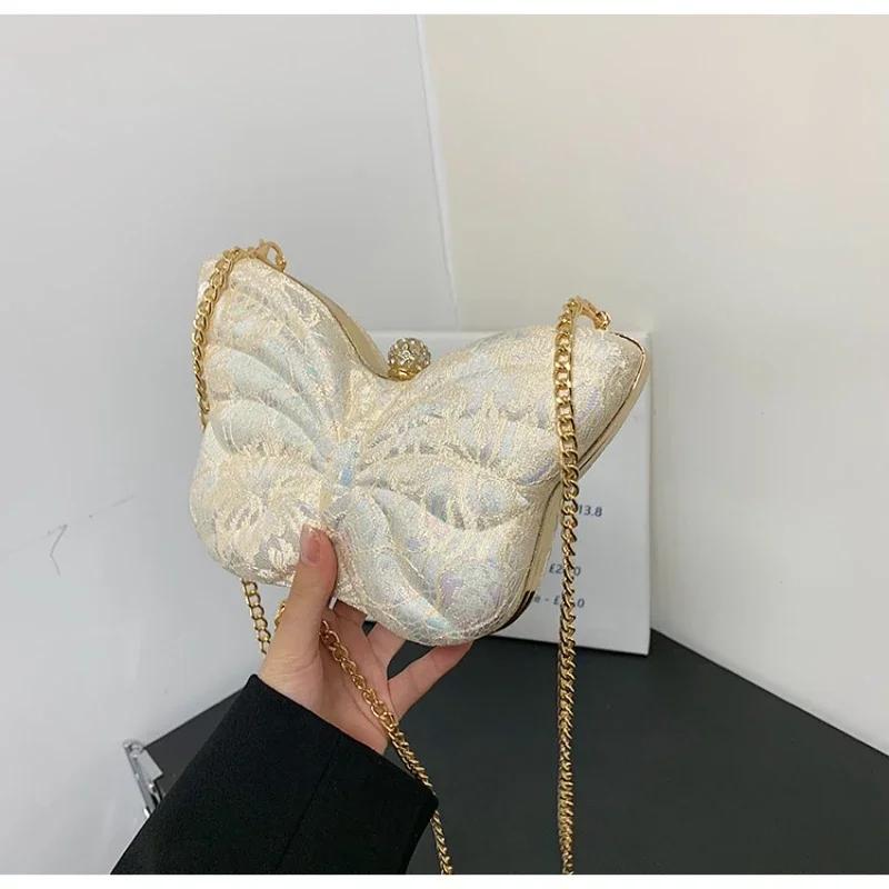 Genți Crossbody de Damă cu Lanțuri PU la Vânzare  Nou de Înaltă Calitate la Modă în Formă de Fluture