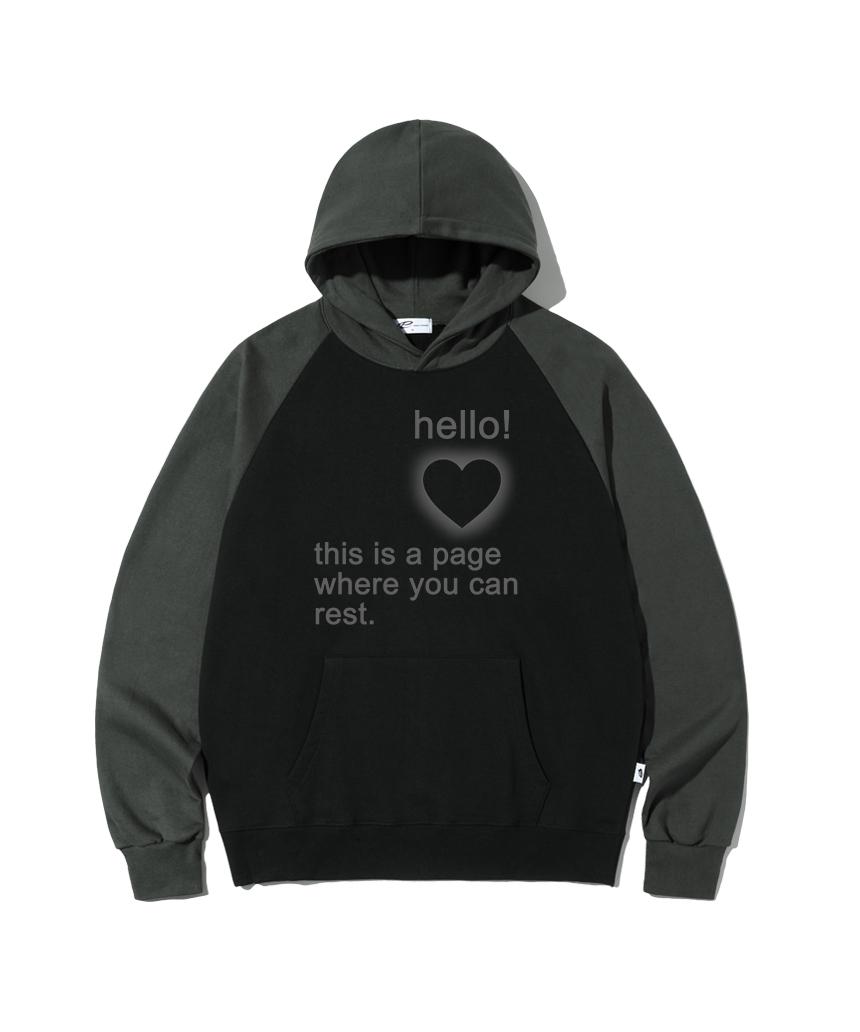 Page Cc You Can Rest Print Raglan Color Block Hoodie Black M