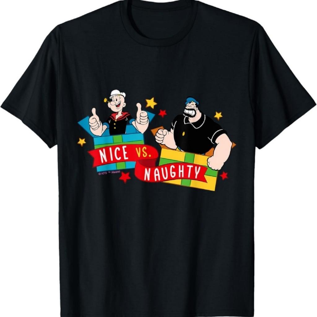 Unisex-Kids Black Cotton 60% Polyester 40% Classic Fit Crew Neck Short Sleeve Holiday T-Shirt Small