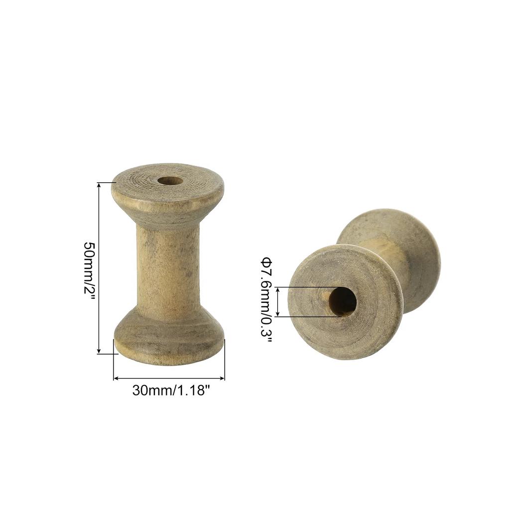 10/20/40pcs Wooden Empty Spools Unfinished Wood Sewing Thread Spool Natural Wire Weaving Bobbins for Crafts Embroidery Tools DIY