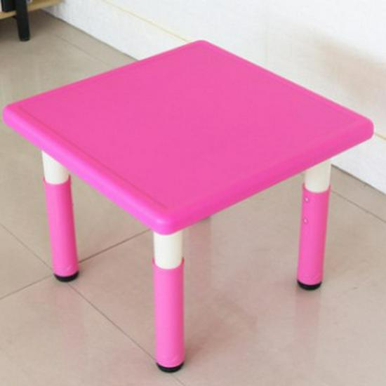 Adjustable Children's Plastic Square Table for Study & Dining