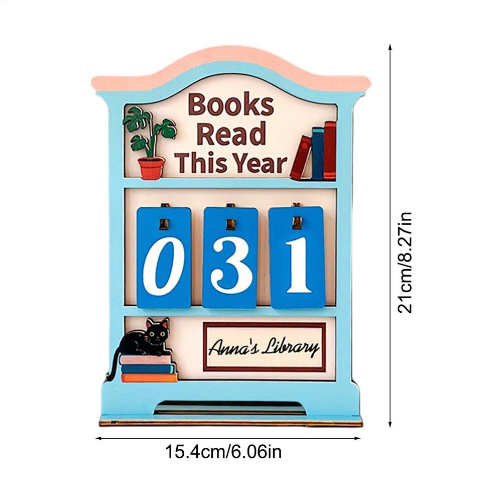

Book Counter Sign Vintage Bookshelf Decoration Read Tracker for Book Lovers Teachers Students Readers Home Library Office Decor
