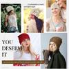 Women Handmade Crochet Floral Beanie, Breathable Hollow Knit Cotton Slouchy Hat Summer Boho Chemo Cap