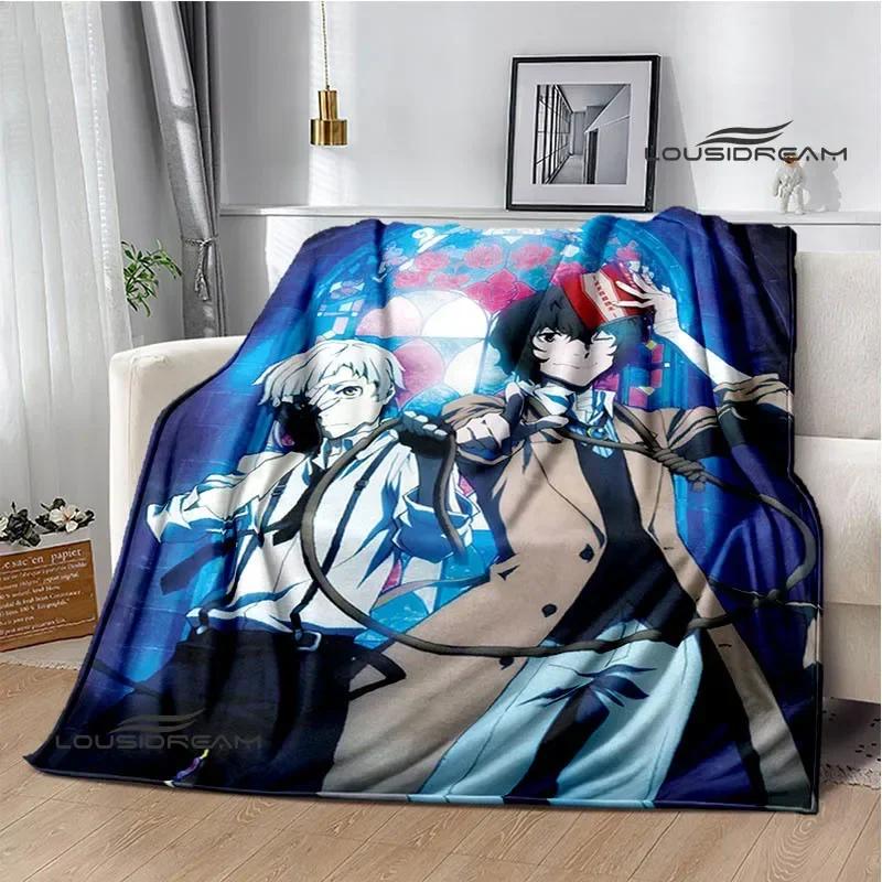 Cartoon Bungou Stray Dogs bedruckte Decken Picknickdecke Warme Flanelldecken Hausbettbezüge Decken für Betten Geburtstagsgeschenk